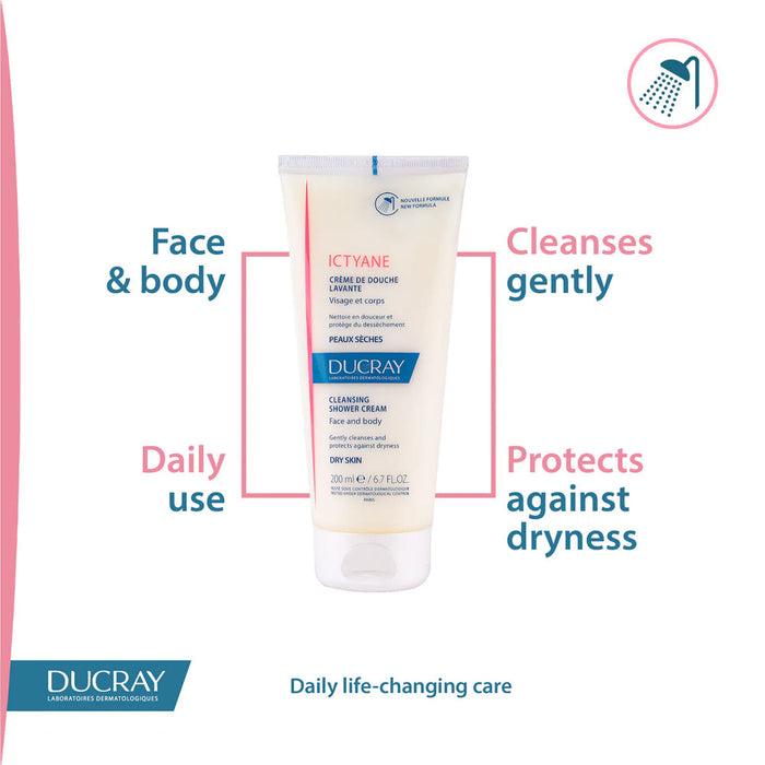 DUCRAY Ictyane Anti-Dryness Cleansing Shower Cream 200ML