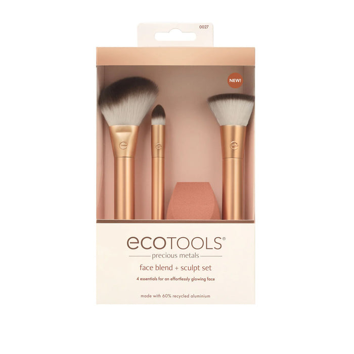 ECOTOOLS Precious Metals Face Blend + Sculpt Makeup Brush Set