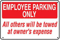 Employee Parking Only- 24"w x 16"h Aluminum Sign - UnitedSign
