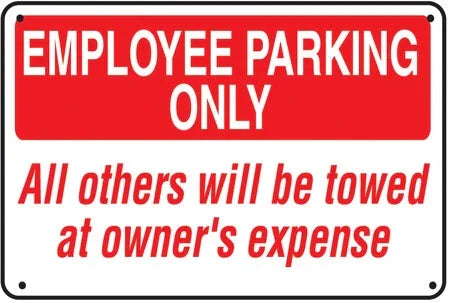 Employee Parking Only- 24"w x 16"h Aluminum Sign - UnitedSign