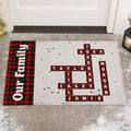 Family At Christmas Together - Personalized Doormat, Custom Family Name Scrabble Christmas Doormat