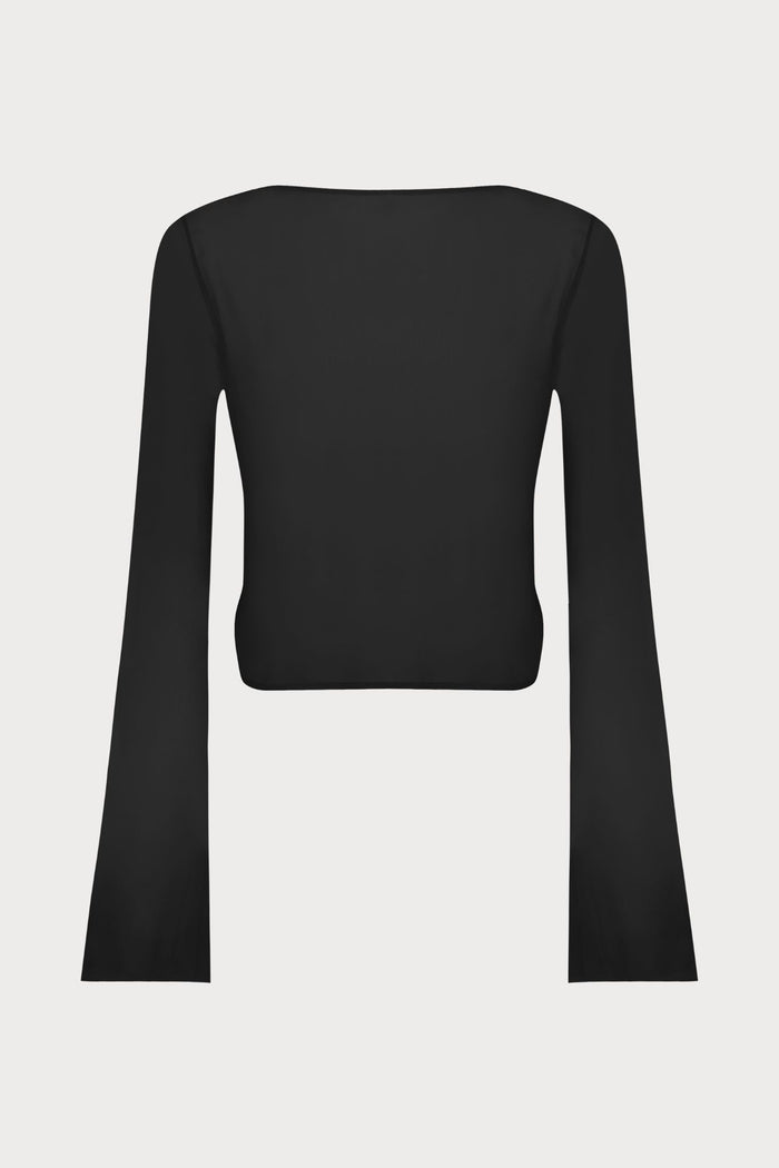 Maison Close Fever Long Sleeve Wrap Beach Top in Black - Naughty Knickers
