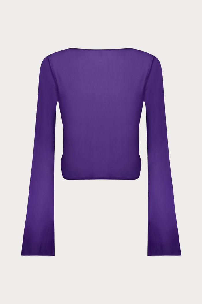 Maison Close Fever Long Sleeve Wrap Beach Top in Purple - Naughty Knickers