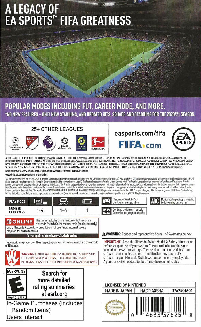 FIFA 21 Switch - Video Game - Used - CaveGamers - Image 2