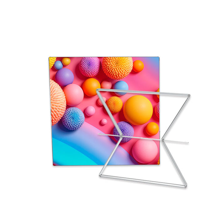 Frame plus 500mm foldable fabric frame, can be used alone or assembled with other modules, reusable and customizable with silicone edge graphics.