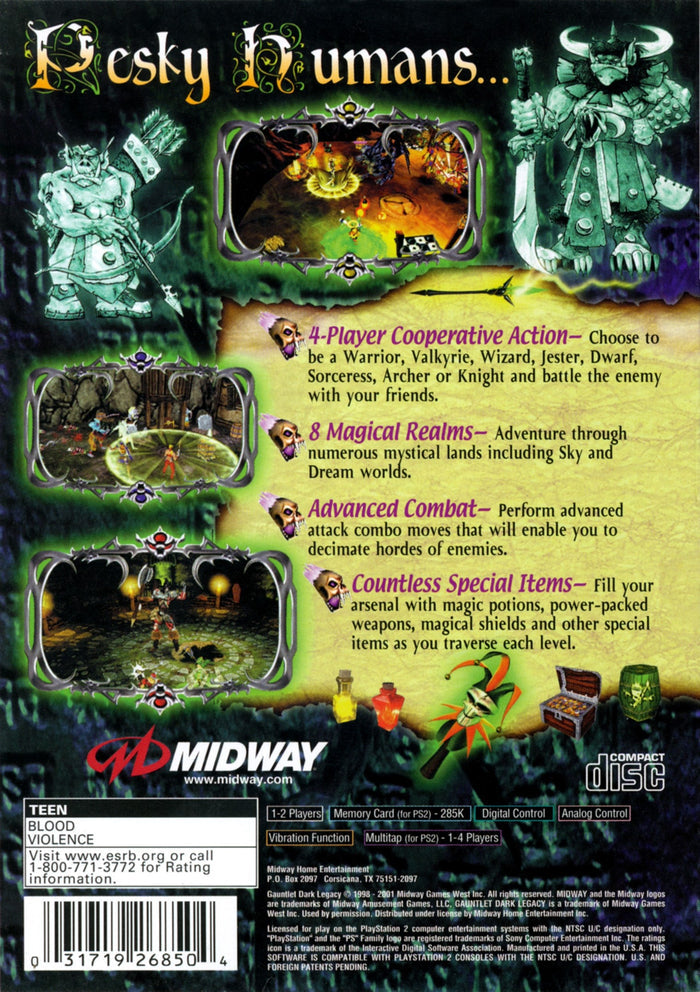 Gauntlet: Dark Legacy PS2 - Video Game - Used - CaveGamers - Image 2