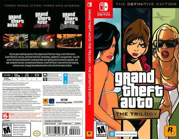 Grand Theft Auto: The Trilogy [Definitive Edition] Switch - Video Game - Used - CaveGamers - Image 4