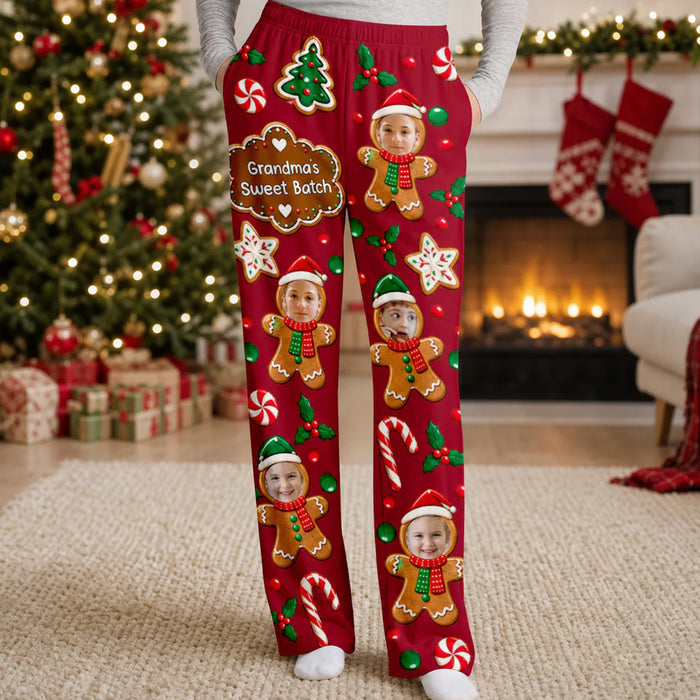 Grandma's Sweet Bath - Personalized Pajama Pants, Custom Photo Christmas Gift For Grandma, Mom