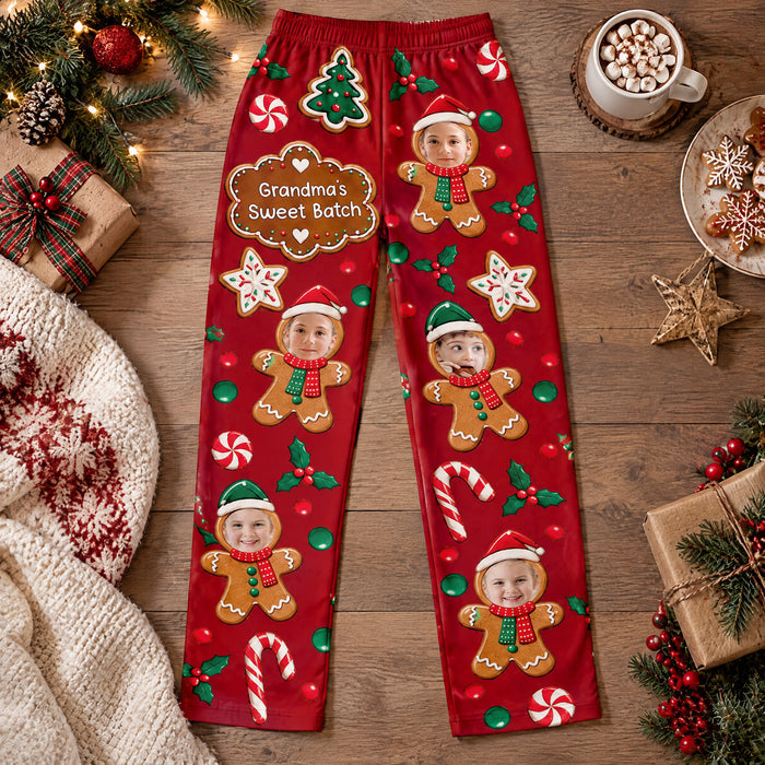 Grandma's Sweet Bath - Personalized Pajama Pants, Custom Photo Christmas Gift For Grandma, Mom