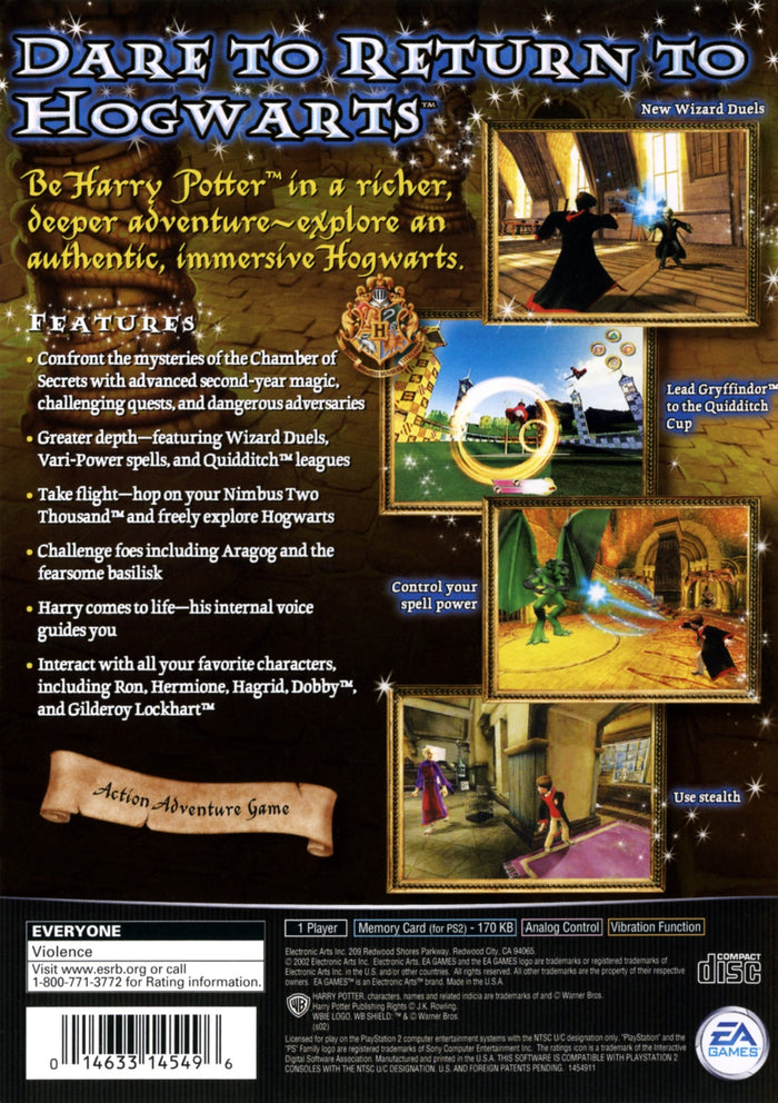 Harry Potter and the Chamber of Secrets PS2 - Video Game - Used - CaveGamers - Image 2