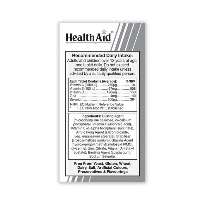 HEALTHAID Selenium Plus (Vitamins A, C, E & Zinc) 60Tabs