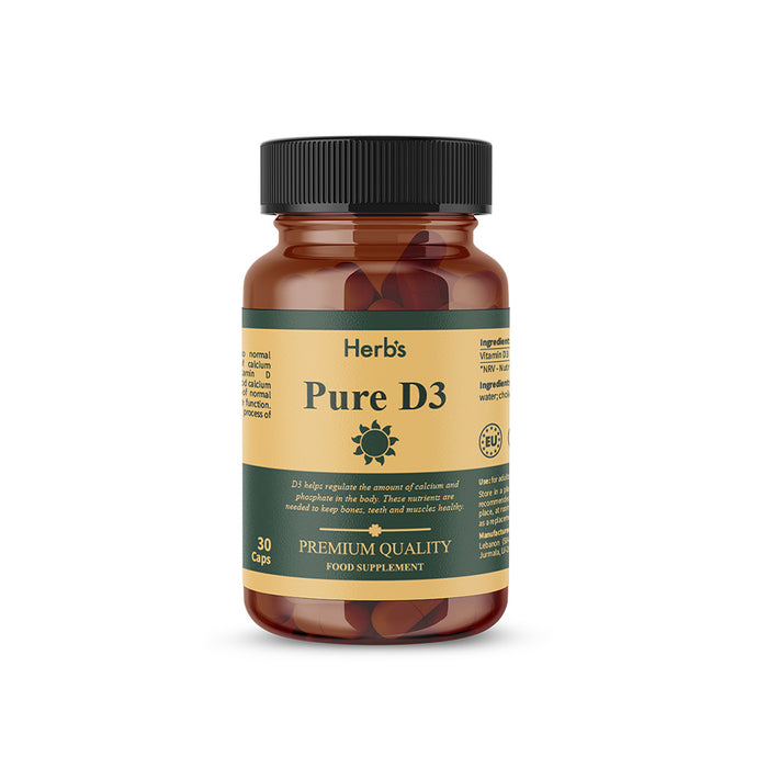 HERB'S  Pure D3 Vitamin D3 5000iu (with olive oil)  30softgel