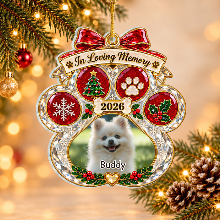 In Loving Memory Christmas - Personalized Acrylic Ornament, Sympathy Gift, Pet Memorial Christ