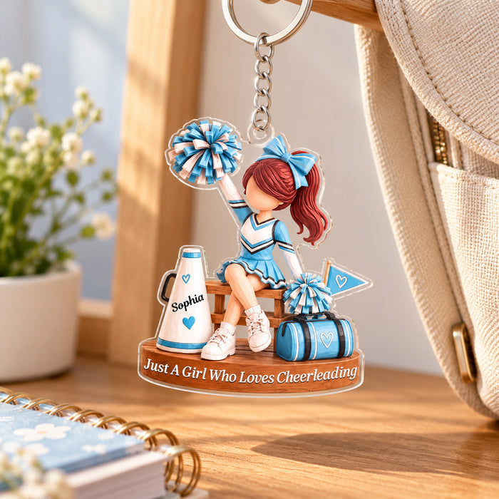 Just A Girl Who Loves Cheerleading - Personalized Acrylic Keychain, Gift For Girl, Cheerleading Ornament