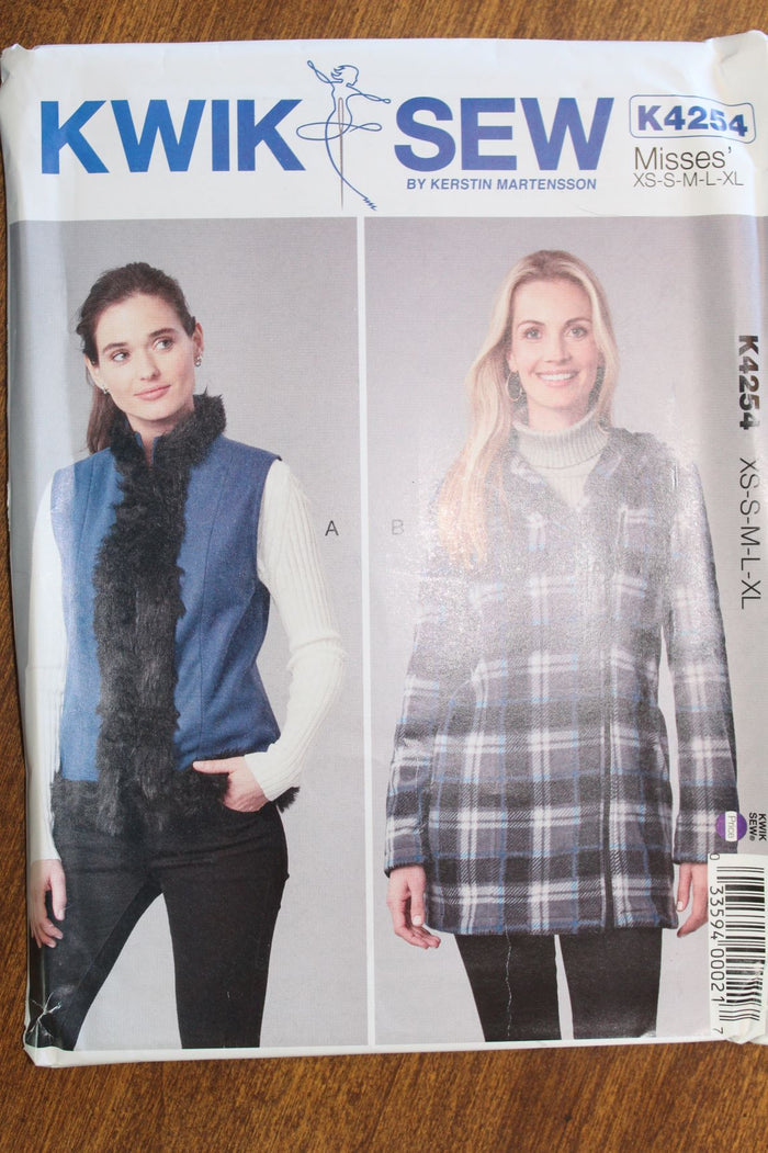 kwik sew K4254, Misses Jackets and Vests, Uncut Sewing Pattern