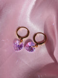 Lilac Heart Earrings