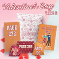 Valentine's Day box 2026 including The E.M.M.A. Effect by Lia Riley plus five wrapped gifts labeled with page numbers.