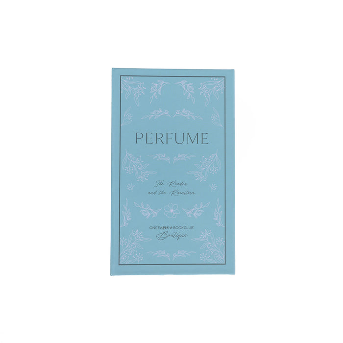 The perfume box for "The Reader and the Rainstorm"