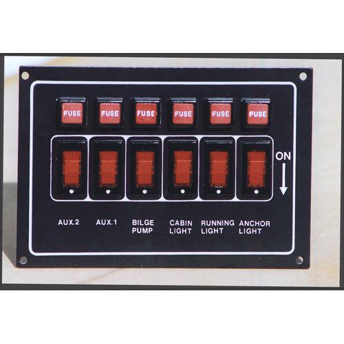 Marine Town Switch Panel - Black Alloy - Gang: 6