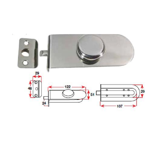 Marine Town Transom Door Catch - Stainless Steel