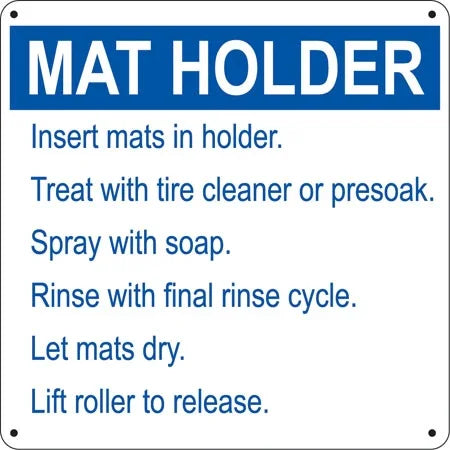 Mat Holder- 12"w x 12"h Aluminum Sign - UnitedSign