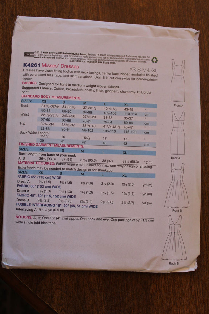 McCalls M7651, Misses Dresses, Lined, Uncut Sewing Pattern