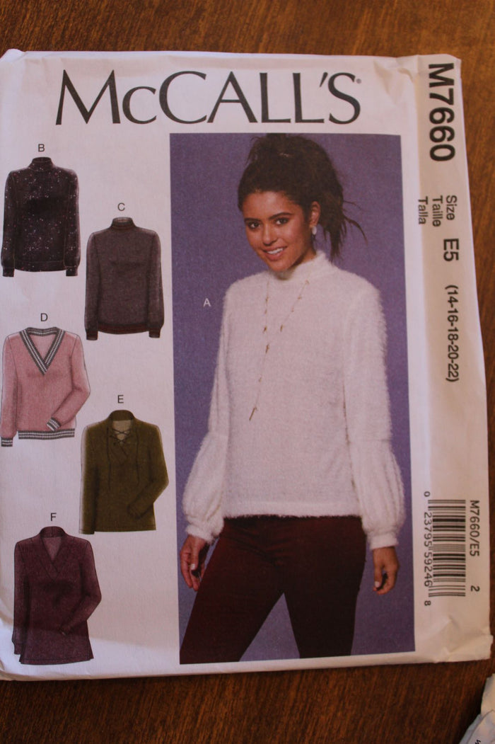 McCalls M7660, Misses Tops, Uncut Sewing Pattern