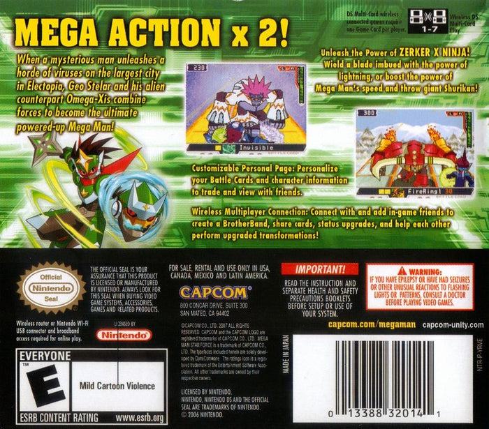 Mega Man Star Force 2 Zerker X Ninja DS - Video Game - Used - CaveGamers - Image 2