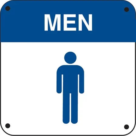 Men's Bathroom Sign- 6"w x 6"h .040 Aluminum - UnitedSign