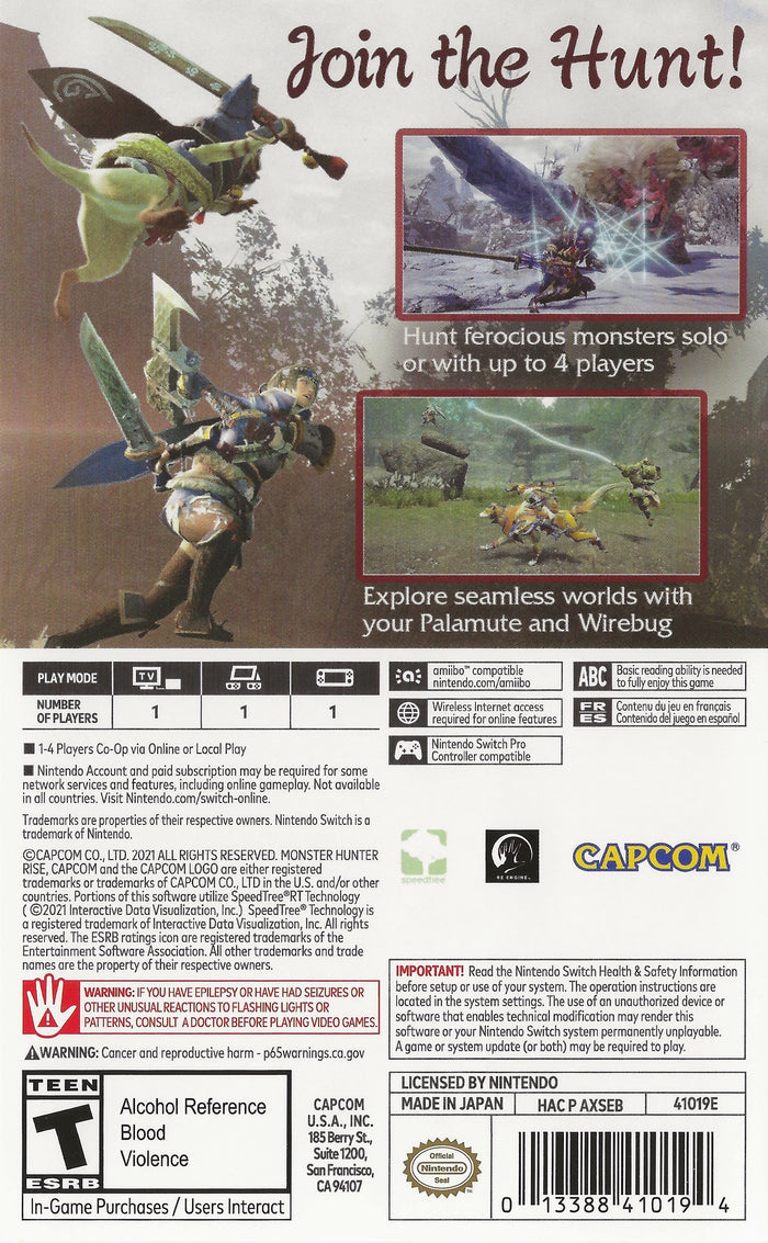 Monster Hunter: Rise Switch - Video Game - Used - CaveGamers - Image 2