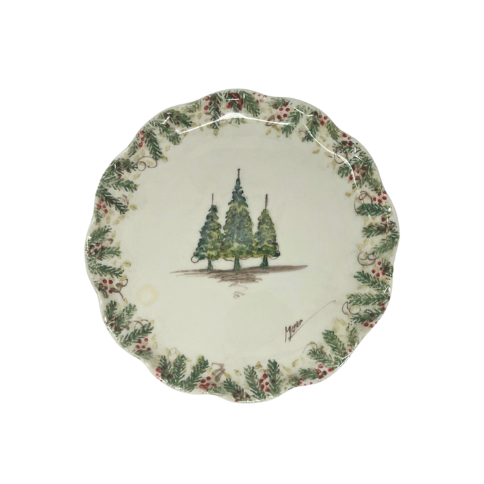 Natale Signed Ruffled Cake Plate