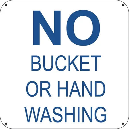 No Bucket or Hand Washing- 6"w x 6"h Aluminum Sign - UnitedSign