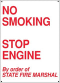 No Smoking Stop Engine- 12"w x 16"h Aluminum Sign - UnitedSign