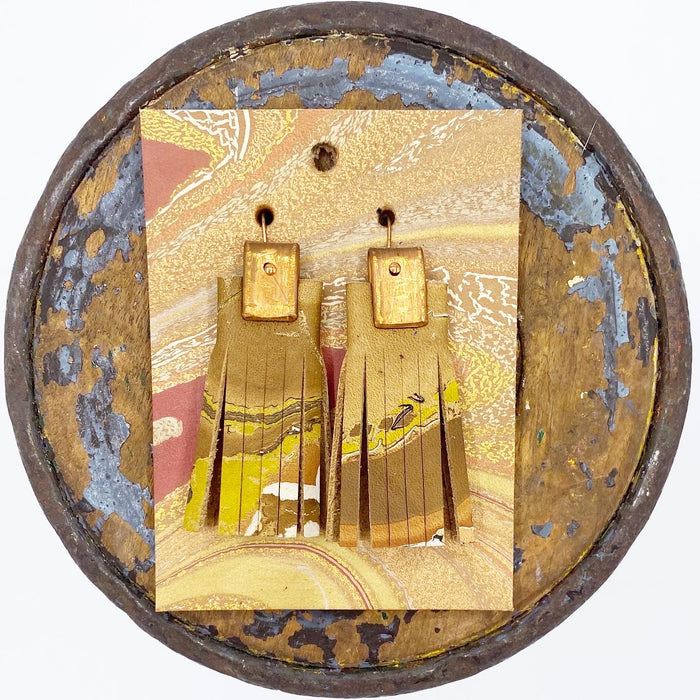 Osage Wood Tassel Earrings - No One Alike