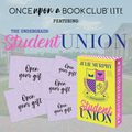 A paperback copy of 'The Undergrads: Student Union' by Julie Murphy featuring sprayed edges + five open your gift envelopes.