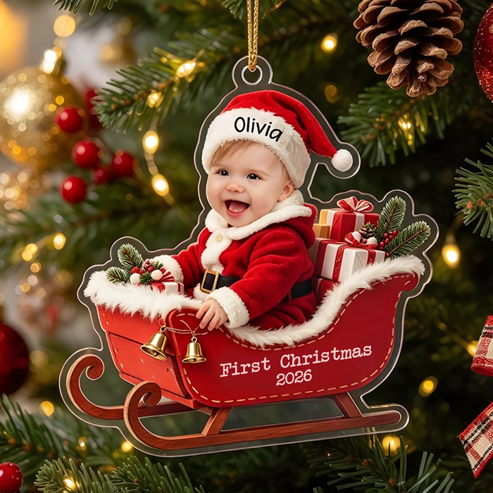 Our Little Christmas Miracle - Personalized Acrylic Ornament, Custom Photo & Name First Christmas Keepsake Gift