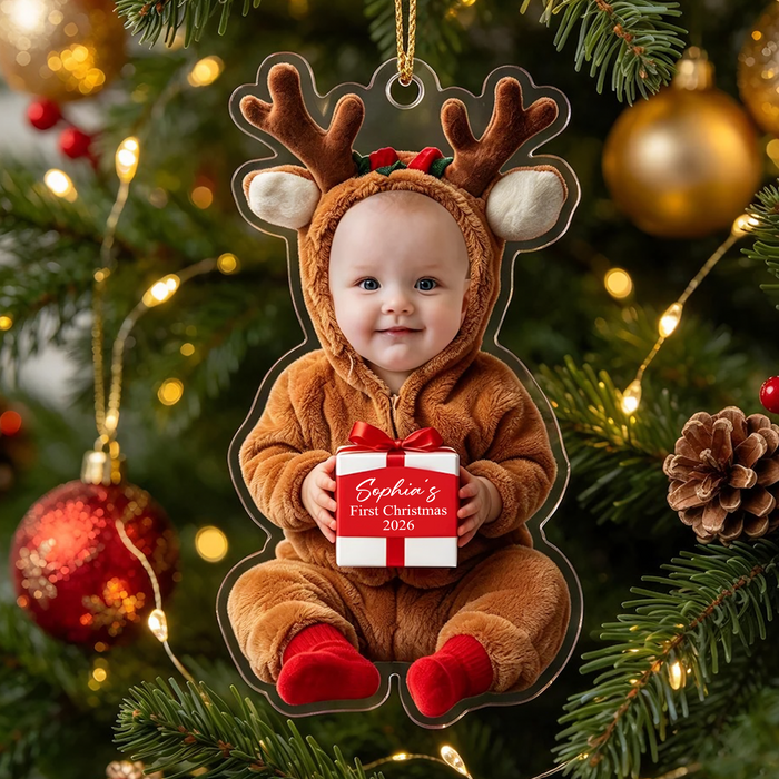 Our Little Christmas Miracle - Personalized Acrylic Ornament, Custom Photo & Name First Christmas Keepsake Gift