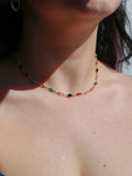 Oval Colorful Multiple Gems Necklace