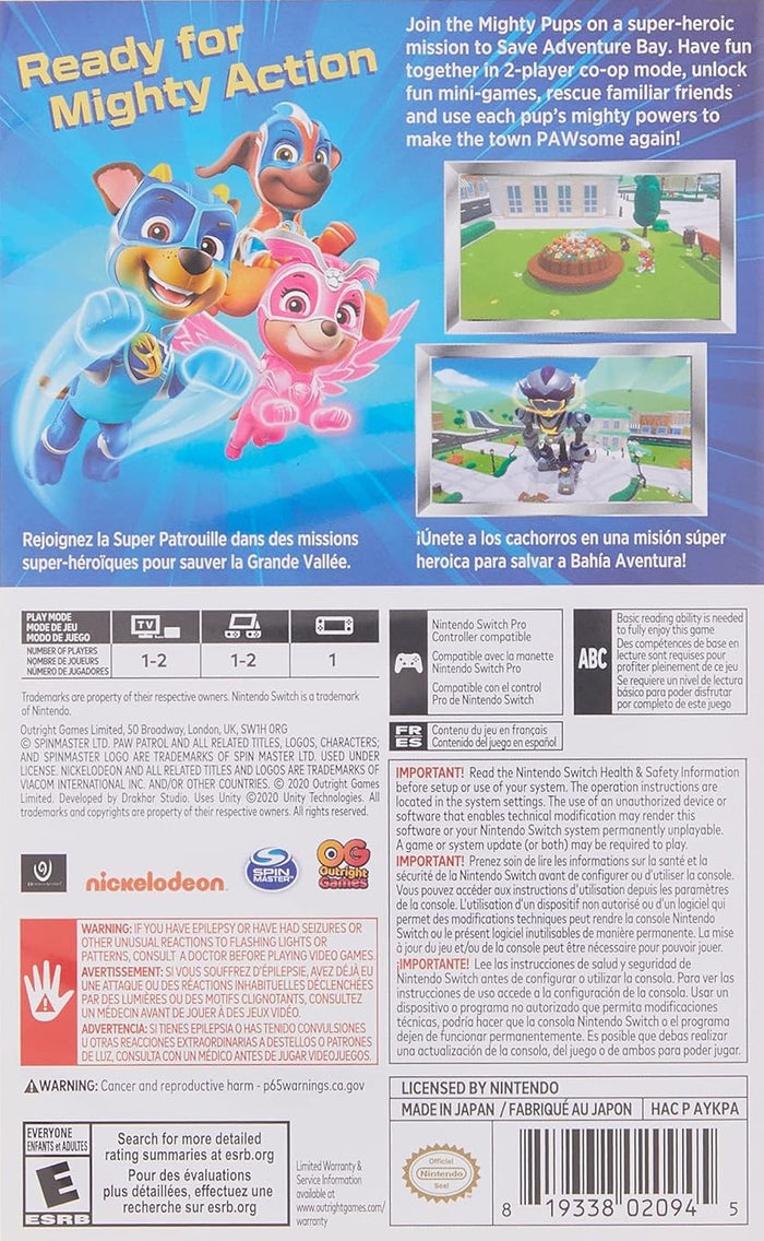 Paw Patrol: Mighty Pups Save Adventure Bay Switch - Video Game - Used - CaveGamers - Image 2