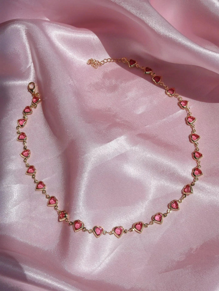 Pink Infinity Heart Necklace