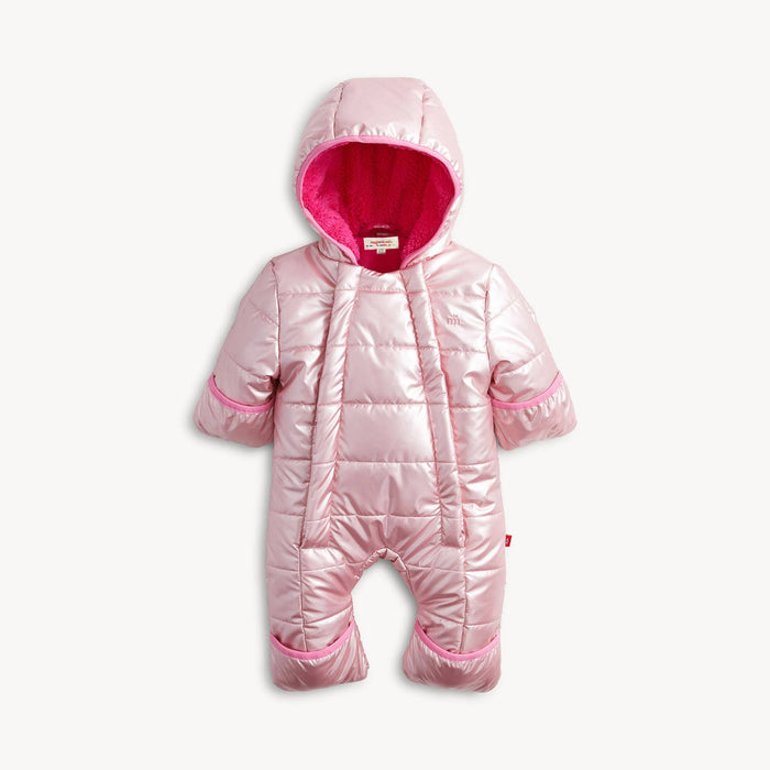 PINK SOLID METALLIC PUFFER PRAM