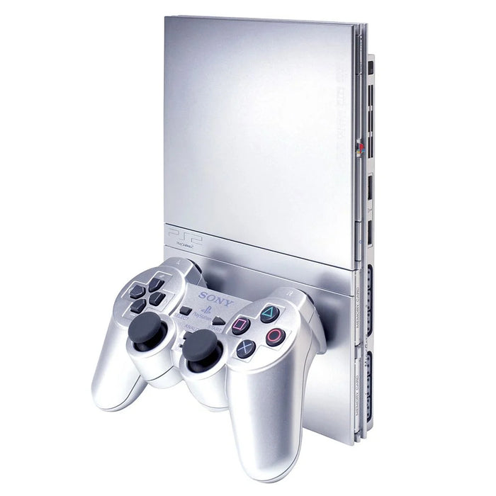 PlayStation 2 Slim Console - Satin Silver PS2 - Video Game System - Used - CaveGamers - Image 2