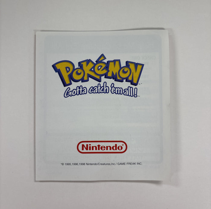 Pokemon Blue Version - Game Boy Box & Inserts Only No Game or Manual