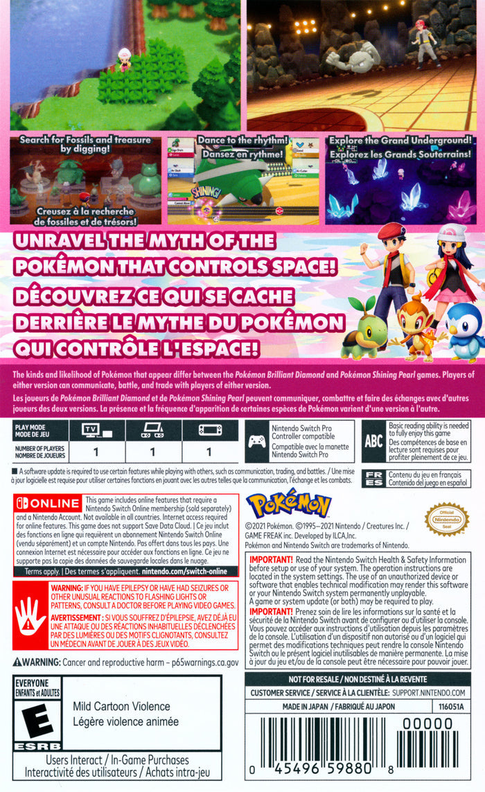 Pokemon Shining Pearl Switch - Video Game - Used - CaveGamers - Image 2