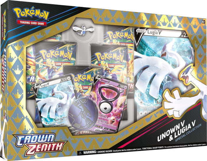 Pokemon TCG: Unown V & Lugia V Crown Zenith Box Set - Trading Card - New - CaveGamers - Image 2