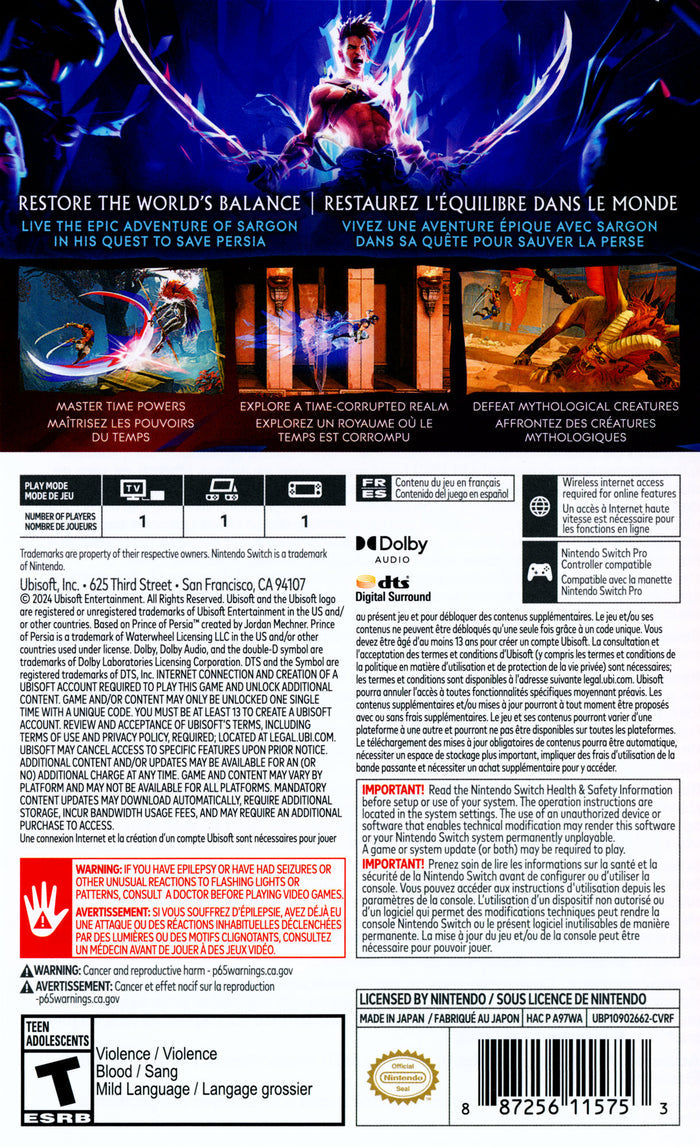 Prince Of Persia: The Lost Crown Switch - Video Game - Used - CaveGamers - Image 2