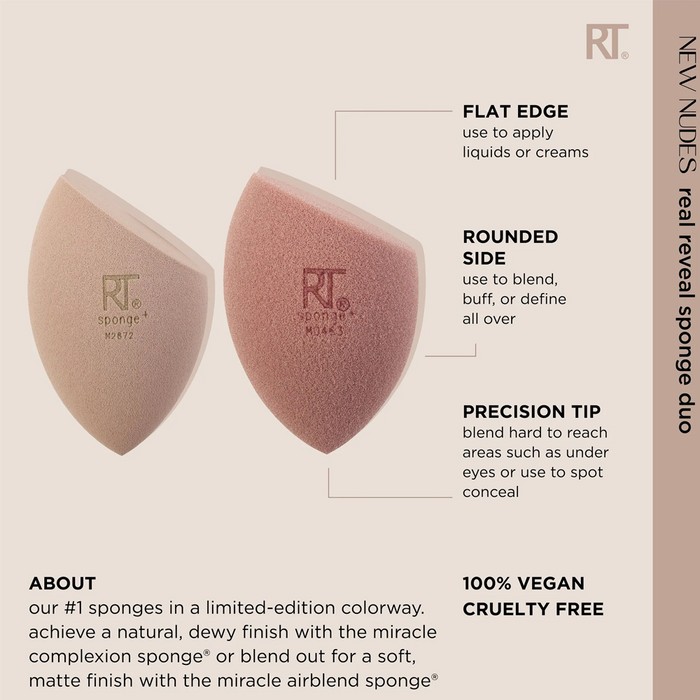 REAL TECHNIQUES Nudes Real Reveal Sponge Duo