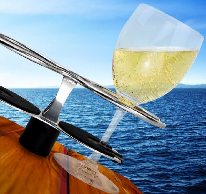 Reelax Drink / Wine Glass Holder Surface Mount Stainless Steel - Bosuns Boat