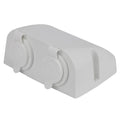 Relaxn 12/24 Surface Mount White Cigarette/Cigarette Charger Outlet Combo - 110(W) x 80(H) x 50(D)mm