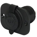 Relaxn 12/24V Flush Mount Black Cigarette Single Socket - 51(L) x 60(W) x 43(H)mm